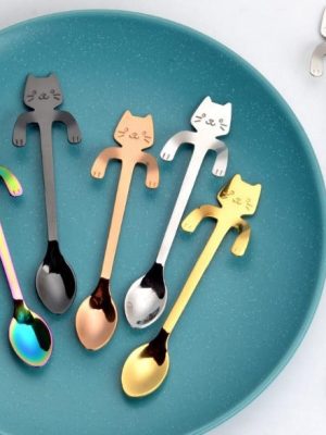 Stainless Steel Cartoon Cat Spoons