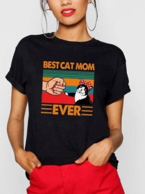 Best Cat Mom Ever Black T-Shirt