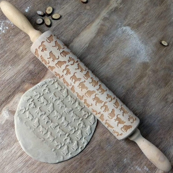Cat Wooden Baking Pastry Rolling Pin