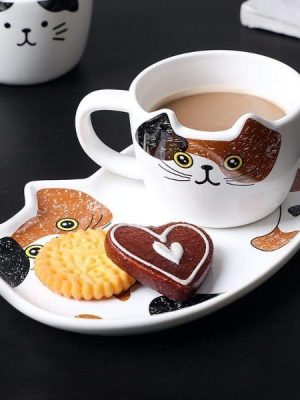 Cat Ceramics Plate & Cup Set