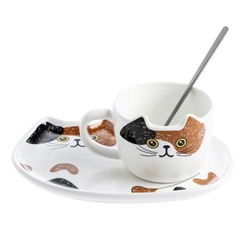 Cat Ceramics Plate & Cup Set