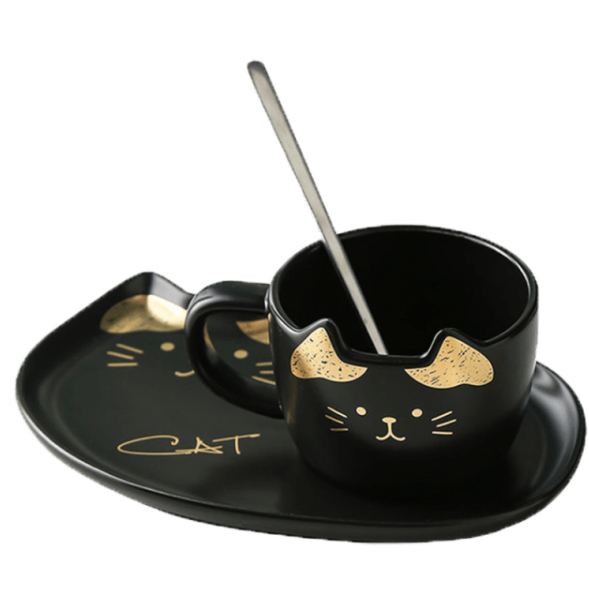 Cat Ceramics Plate & Cup Set