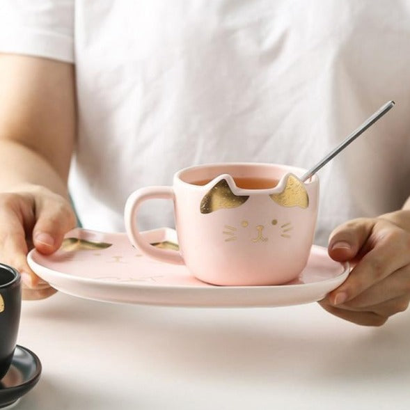 Cat Ceramics Plate & Cup Set