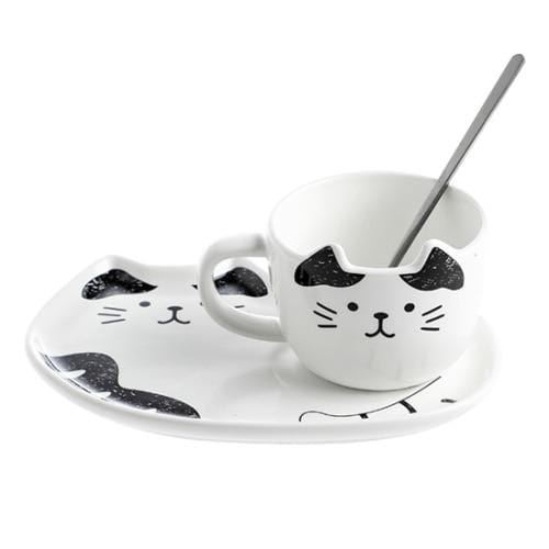 Cat Ceramics Plate & Cup Set