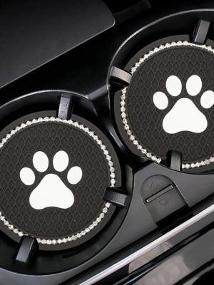 2Pcs Cat Paw Car Coasters
