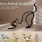 Cat Metal Artistic Home Sculpture