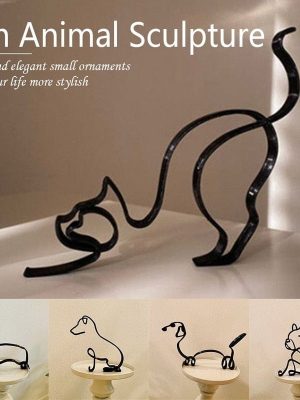 Cat Metal Artistic Home Sculpture