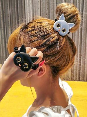 Cat Face Hair Ties Scrunchies