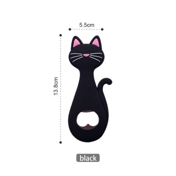 Black Pink Cat Magnetic Bottle Opener