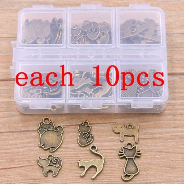 60Pcs Cat Pendant Kit Box