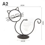 Cat Hydroponic Flower Metal Vases
