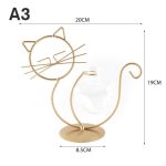 Cat Hydroponic Flower Metal Vases