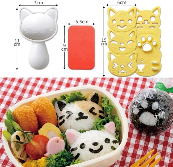 3pcs Cat Sushi Mold Set