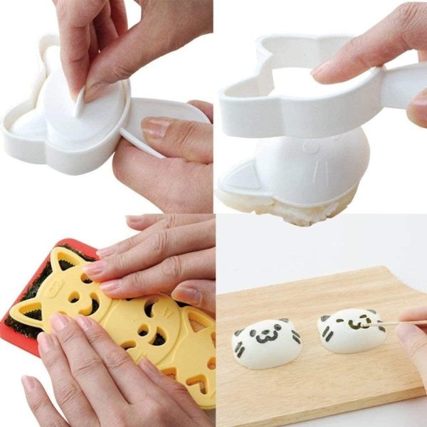 3pcs Cat Sushi Mold Set