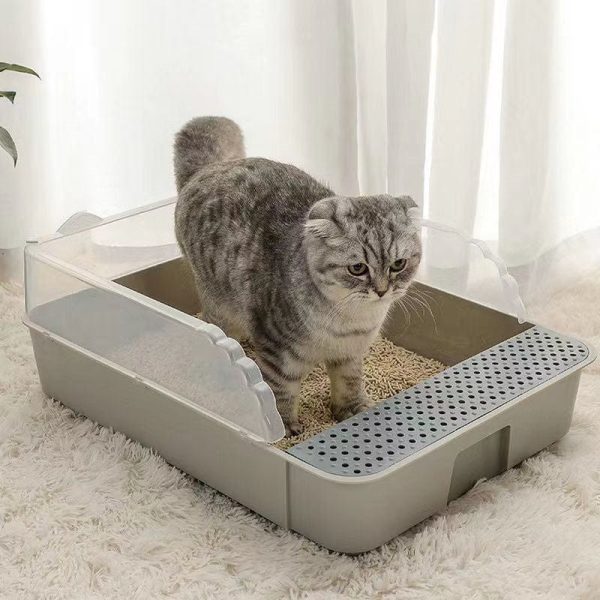 Semi-Enclosed Cat Litter Box