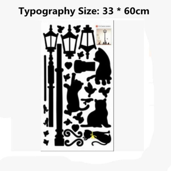 Popular Lamp Cats and Birds Wall Sticker