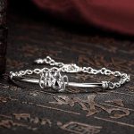 925 Sterling Silver Cat Couple Bracelet