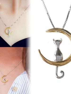 Moon Cat Vintage Necklace