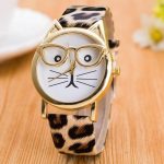 Cat Glasses Face Wrist Watch