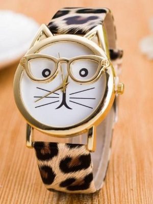 Cat Glasses Face Wrist Watch