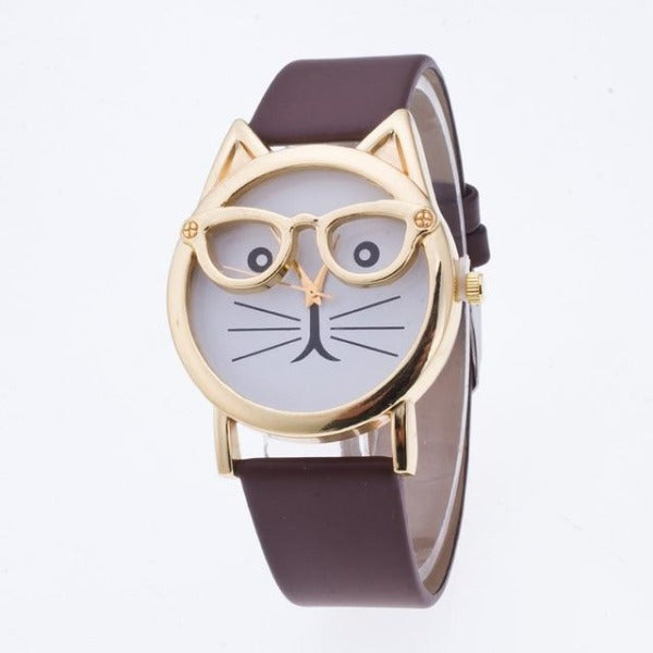 Cat Glasses Face Wrist Watch
