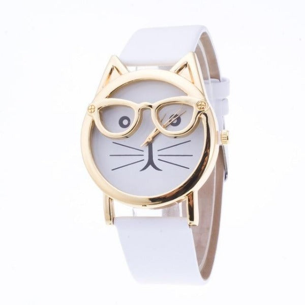 Cat Glasses Face Wrist Watch