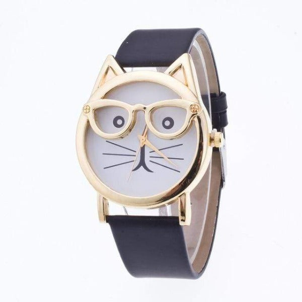 Cat Glasses Face Wrist Watch