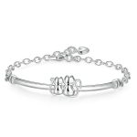 925 Sterling Silver Cat Couple Bracelet
