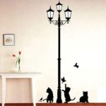 Popular Lamp Cats and Birds Wall Sticker