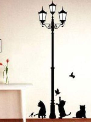 Popular Lamp Cats and Birds Wall Sticker