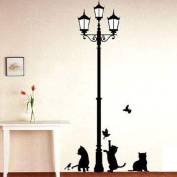 Popular Lamp Cats and Birds Wall Sticker