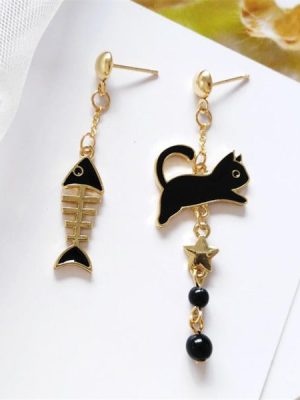 Cat Fish Cute Earrings