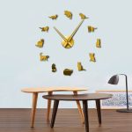 Frameless Cats Silhouette Wall Clock