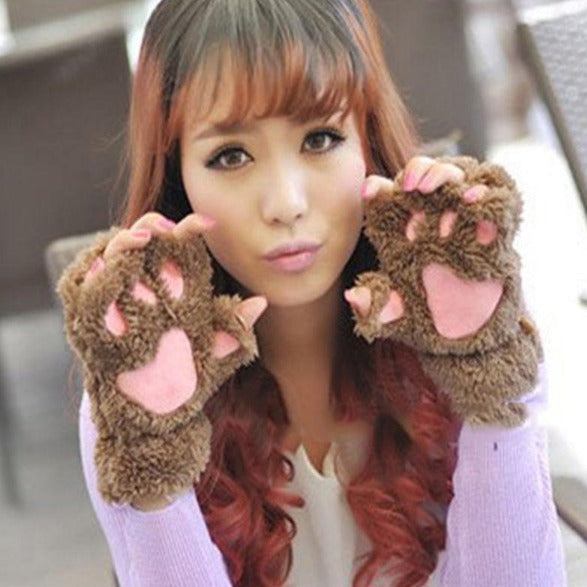cute kitten paw gloves
